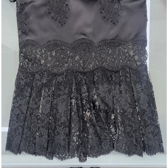 NWT Dolce & Gabbana Chantilly Lace Silk Satin Midi Dress Black IT 40 US S - Picture 12 of 13